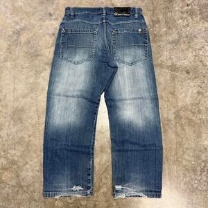 Southpole Y2K Dark Wash Distressed Baggy Skater Jeans 32x28